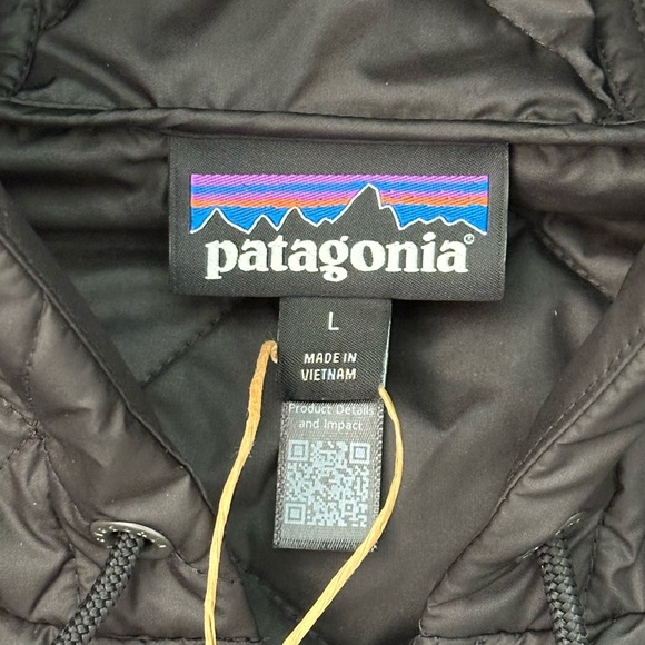 NEW Patagonia Men's Diamond Quilted Bomber Hoody in Black Size Large - Picture 3 of 15